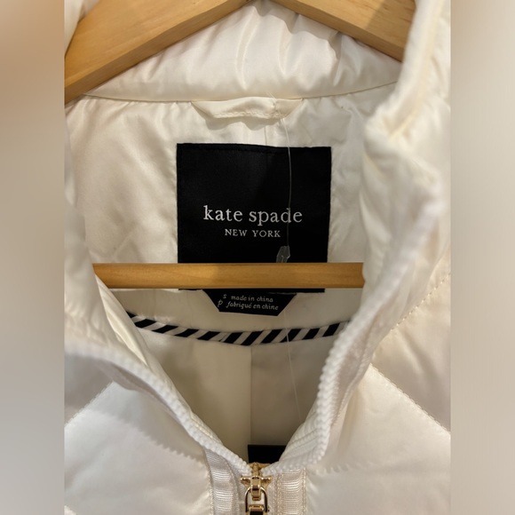 Kate Spade Quilted Vest Color Cream Size S - Picture 3 of 9